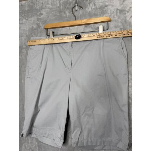 Talbots Shorts Womens 16 Gray Walking Bermuda Flat Front Pockets Stretch Golf - Picture 6 of 9